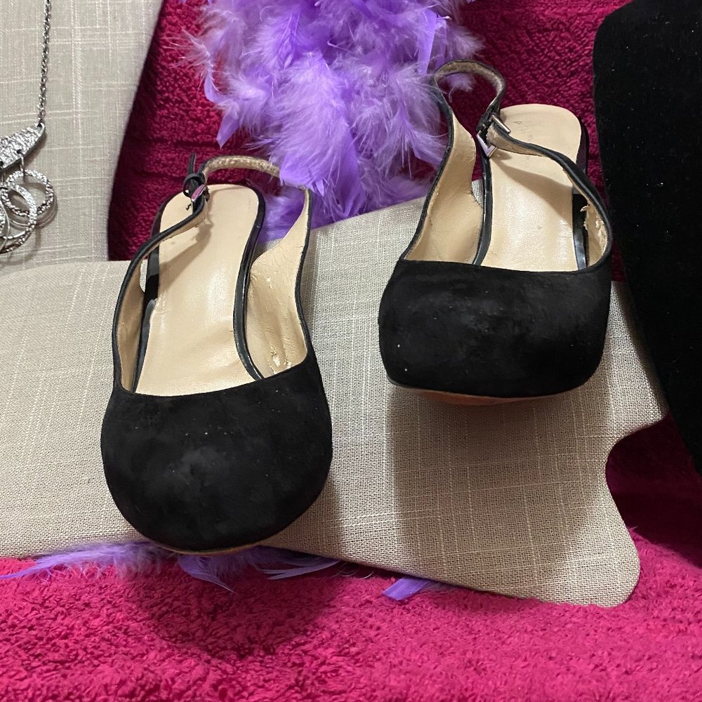 INC Black Sling back heels